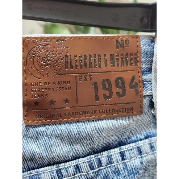 Bleecker & Mercer Men's Blue Denim Cotton Mid Rise Skinny Legs Jeans Pant 30/32 - Picture 6 of 10